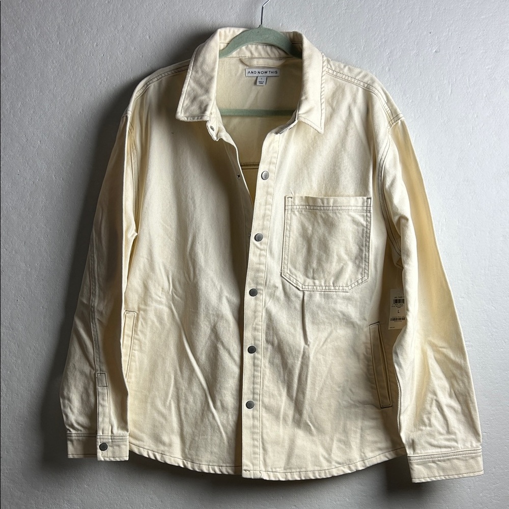 Unisex Cream Shirt Jacket